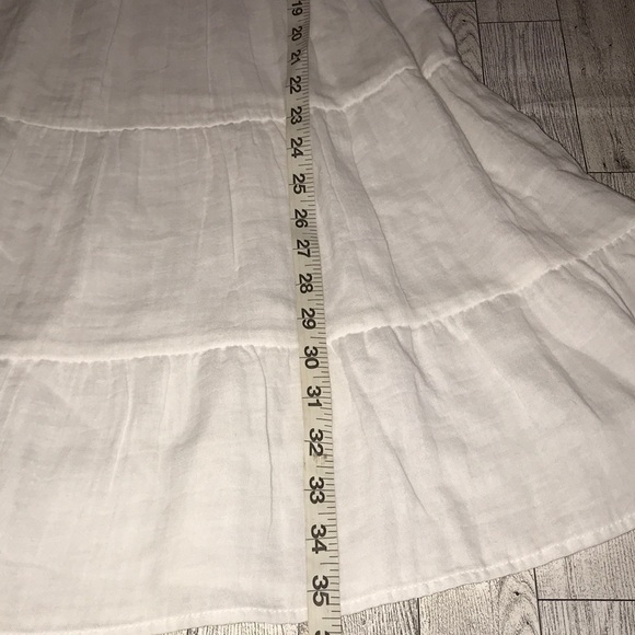 NWT!! J Gee Ruffled White Tiered Midi Sundress with Bishop Sleeves Size Small - Picture 5 of 12